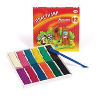 Пластилин 12 цв. 240г МУЛЬТИКИ со стеком ГАММА 20704