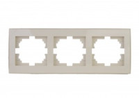 Lezard RAIN рамка 3 мест. горизонт. крем (PC) 703-0303-148