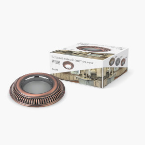 Gauss CA040 св-к встр. MR16 Круг антик объем 90(60)x33 Темная Бронза