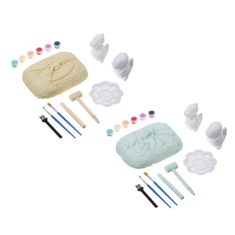 Набор для творчества 2в1 раскраска и раскопки "Динозавры", 39,5х26х7,5см, гипс, PP, 2 диз.