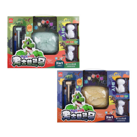 Набор для творчества 2в1 раскраска и раскопки "Динозавры", 39,5х26х7,5см, гипс, PP, 2 диз.