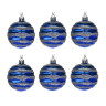 СНОУ БУМ Набор шаров 6 см, 6 шт, синий-серебро, 26-195