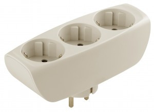 ЭРА разветвитель (тройник) 3роз. 16А сл. кость, земля, шторки (линейный) SP-3e-I