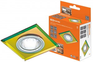 TDM GU5.3 MR16 50W св-к встр 03-01 квадратный 12/220В мульти/хром декор стекло (10!) SQ0359-0042