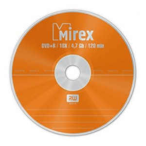 DVD+R Mirex 16x, 4.7Gb Bulk 50 термоупаковка (цена за диск)