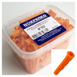 Дюбель универсальный с бортом 8*52 (75 шт EC) (цена за уп) НАКРЕПКО 201904