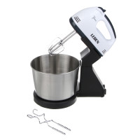 LEBEN Миксер кухонный 350Вт, 7 скоростей, 4 насадки, металлическая чаша 2л