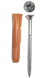 Дюбель ЗУБР "МАСТЕР" унив. полипропилен, без бортика, в компл. с оцинк. шурупом,  8х52мм, (уп 6 шт)