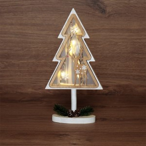 Фигура дерев. с подсветкой «Елка на подставке» 14,5х5х30 см 504-028 Neon Night