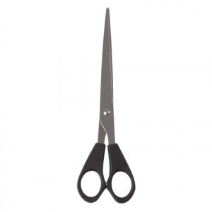 Ножницы STAFF "Basic", 180 мм, чёрные, ПВХ чехол с европодвесом, 236939