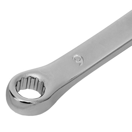 Ключ комбинированный, 6 мм, CrV, матовый хром Stels