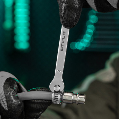 Ключ комбинированный, 6 мм, CrV, матовый хром Stels