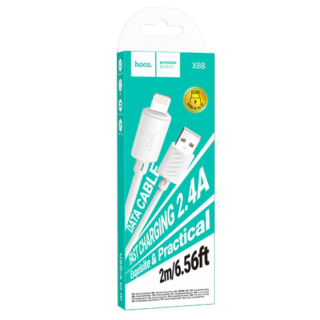 hoco. Кабель для зарядки модель X88, USB-IP 2м, цвет: белый
