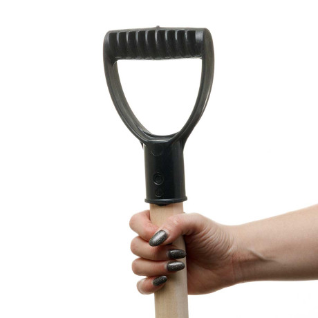 Лопата снеговая пластиковая №6 с деревяным черенком и V-ручка оцинкованной планкой D32 380*380