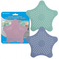 Ситечко д/ванной улавлив.волос &quot;Звезда&quot;, 15*15см (кратность 6шт!!!), терм.резина VL34-131 Мультидом