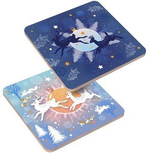 Подставка под горячее "Волшебный олень", 14*14см (кратность 6!!!), береза МТ2-139 Мультидом