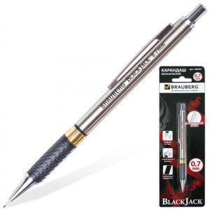 Карандаш мех. BRAUBERG "Black Jack", метал. корпус, 0,7мм, 180467