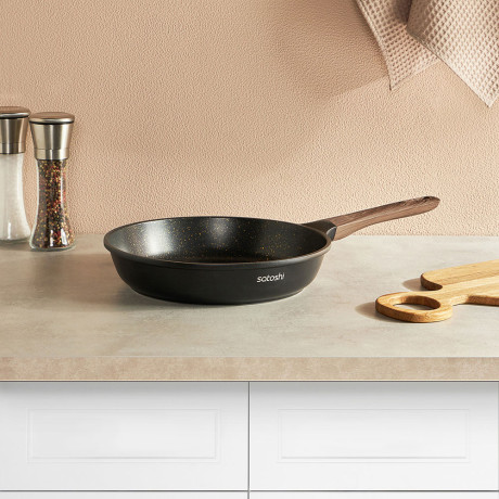 SATOSHI Карнуа Сковорода литая d28см, антипригарное покрытие Мрамор, индукция
