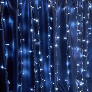 Feron Гирлянда-занавес ул. 204LED 5000K 2x1,5м, строб эффект, IP44, прозр.3м, соед.5шт, CL19 32332