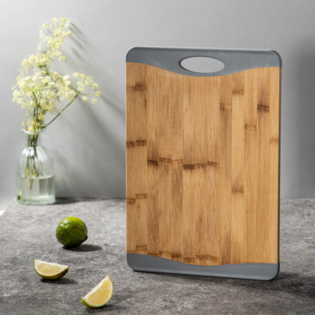 SATOSHI Доска разделочная бамбук, силикон, 36,5х25,5х1,5см