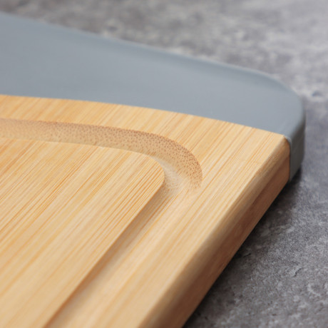 SATOSHI Доска разделочная бамбук, силикон, 36,5х25,5х1,5см