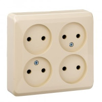 Systeme Electric Этюд роз. ОУ 4 мест. крем. (пл.осн.) PA16-205K (7!)