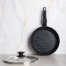SATOSHI Стоун Сковорода литая с крышкой d26см, антипригарное покрытие мрамор, индукция