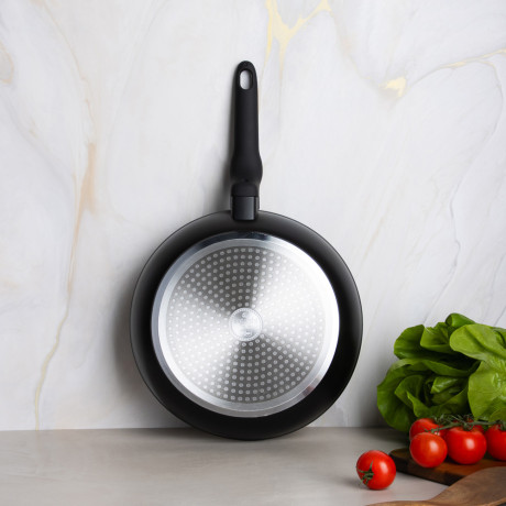 SATOSHI Стоун Сковорода литая с крышкой d26см, антипригарное покрытие мрамор, индукция