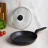 SATOSHI Стоун Сковорода литая с крышкой d26см, антипригарное покрытие мрамор, индукция