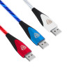 BY Набор кабелей для зарядки Светящийся, iP/Micro USB/Type-C, 1м, 2.4А