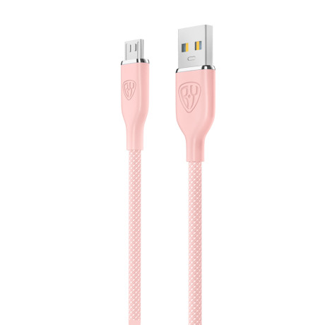 BY Кабель для зарядки Elite Micro USB, 3А, 1м, Быстрая зарядка QC3.0, 100см, розовый