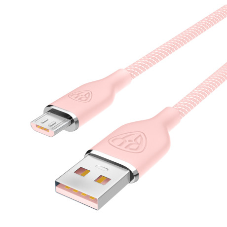 BY Кабель для зарядки Elite Micro USB, 3А, 1м, Быстрая зарядка QC3.0, 100см, розовый