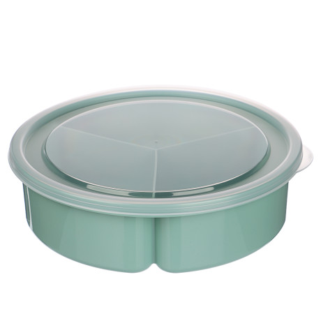 Контейнер-менажница круглый 0,9л D-20см, 3 секции (3x300мл), пластик, 2 цвета