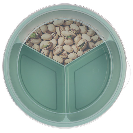 Контейнер-менажница круглый 0,9л D-20см, 3 секции (3x300мл), пластик, 2 цвета