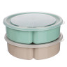 Контейнер-менажница круглый 0,9л D-20см, 3 секции (3x300мл), пластик, 2 цвета