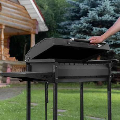 Мангал сварной на колесах, 662 х 390 х 152/805 мм, сталь 2 мм, кочерга в комплекте, Camping Palisad