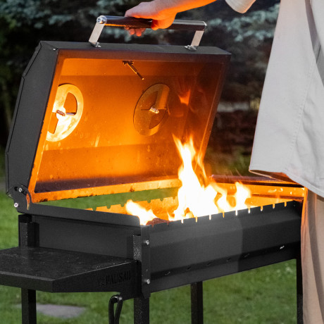 Мангал сварной на колесах, 662 х 390 х 152/805 мм, сталь 2 мм, кочерга в комплекте, Camping Palisad