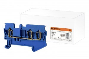 TDM зажим клеммный безвинтовой (ЗКБ) 3 вывода 2,5 мм2 31А синий (ноль) (50!) SQ0822-0025