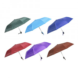 Зонт женский, полуавтомат, сплав, пластик, полиэстер, 55см, 8 спиц, 6 цветов