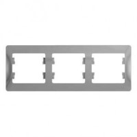 Systeme Electric GLOSSA рамка СУ 3 мест. алюм. (горизонт.) GSL000303 (5!)
