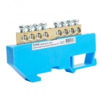 STEKKER шина нулевая "ноль" на DIN-изоляторе 6x9, 8 отв. 76А, синий, LD555-69-8 49532 85