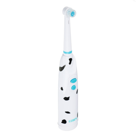 LEBEN Детская электрическая зубная щетка, 2 насадки, колпачок, пластик, 37х29х204 мм