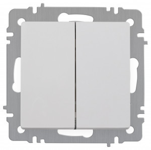 ЭРА Intro Accent мех. выкл. СУ 2 кл. 10А 250В, белый Б0063452