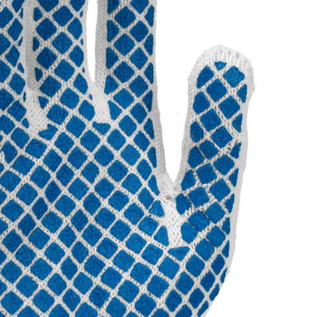 Перчатки х/б, ПВХ покрытие, "Шахматный облив", 5 пар в упаковке, 10 класс