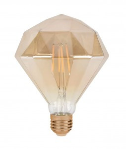 LEEK лампа LEDF DIAMOND GOLD E27 9W(850lm) 3000K 3K 145x105x105 филамент золот стекло Amber-G 0054