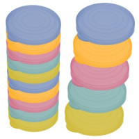 Крышки д/банок "Радуга",набор 10шт/уп,цена за уп,d=8,2см (кратность 6шт!!!), пласт ЭМ76-96 Мультидом