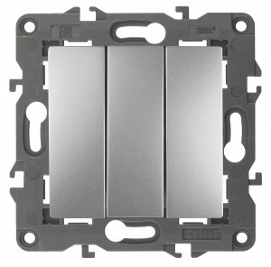 ЭРА 14 Elegance мех. выкл. СУ 3 кл. 10А,250В, алюминий 14-1107-03 автоклеммы 3615