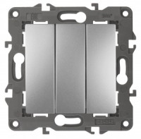 ЭРА 14 Elegance мех. выкл. СУ 3 кл. 10А,250В, алюминий 14-1107-03 автоклеммы 3615