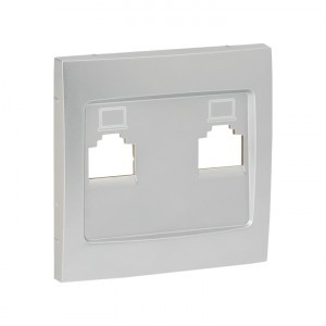 EKF Валенсия лиц. панель роз. RJ-45 2 мест. сталь Al/Cu (корпус PC) ESK02-L-035-30