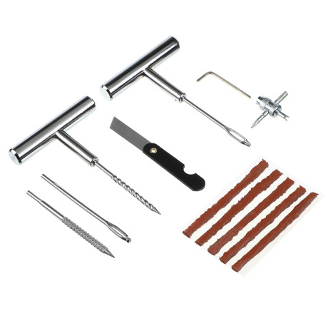 ЕРМАК Набор для ремонта бескамерных шин в кейсе 12 предметов